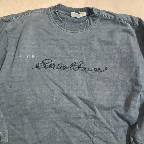 Vintage Eddie Bauer Charcoal Thrashed Crewneck Sweatshirt - Picture 2 of 6